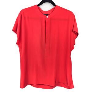 Polo Ralph Lauren Women’s Silk Shirt Red Drop Shoulder Sleeve Small Petite Size